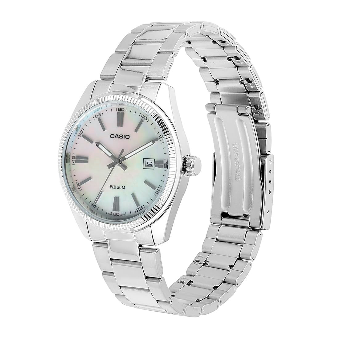 Casio Enticer Analog Mother of pearl Dial Stainless Steel Bracelet Men's Watch MTP-1302D-7AVDF