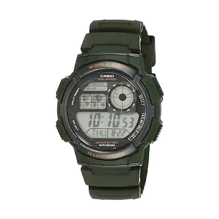 Casio Youth Digital Black Dial Resin Strap Men's Watch AE-1000W 3AVDF