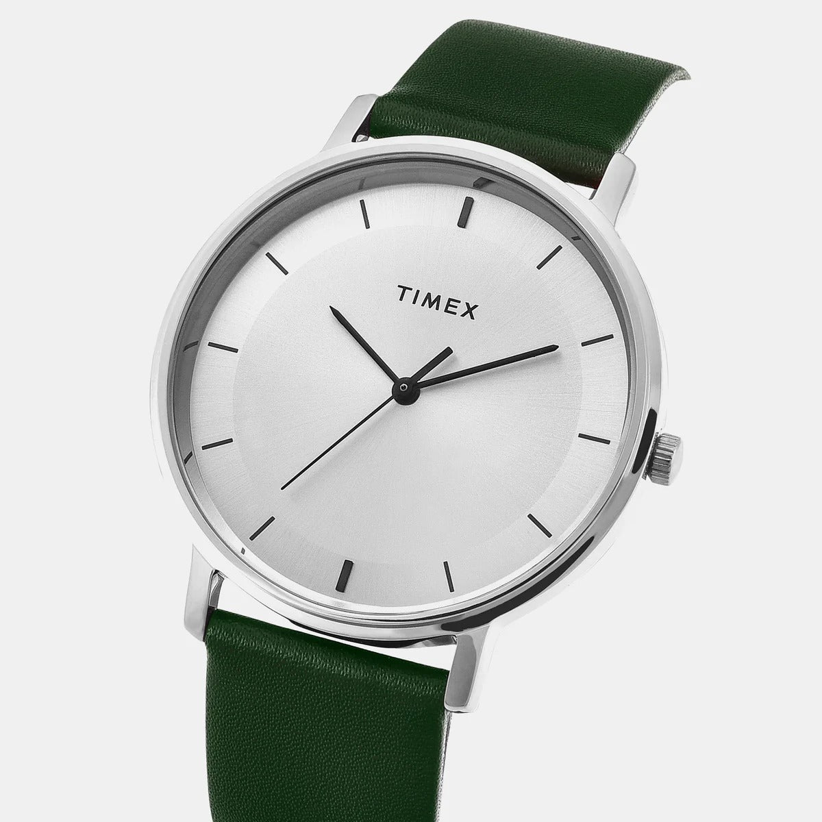 Timex Classics Quartz Silver Dial Analog Leather Men 's Watch TW0TG8013