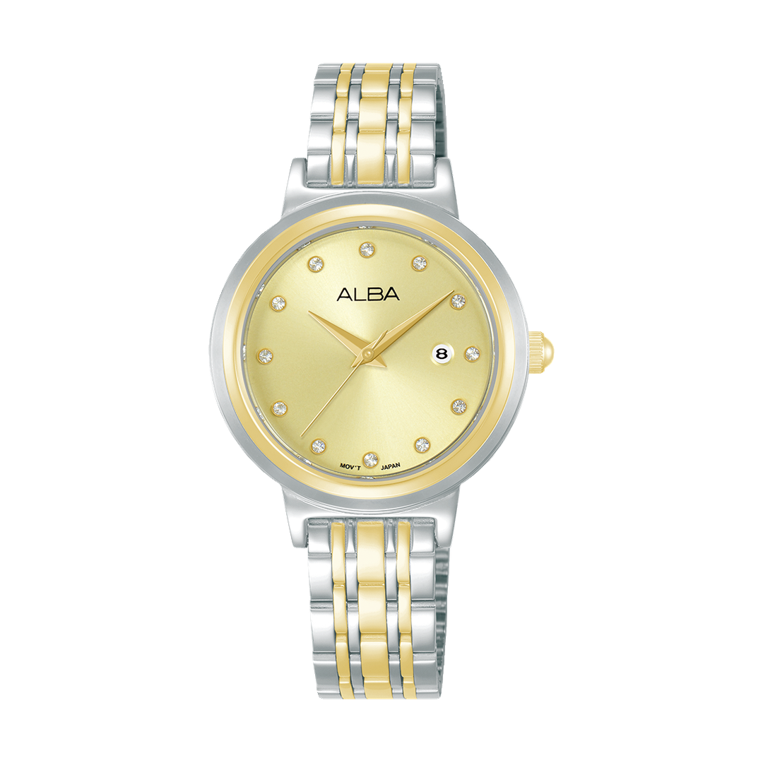 ALBA-AH7EA4X1-Woman's-Yellow-Quartz-5 BAR-Watch