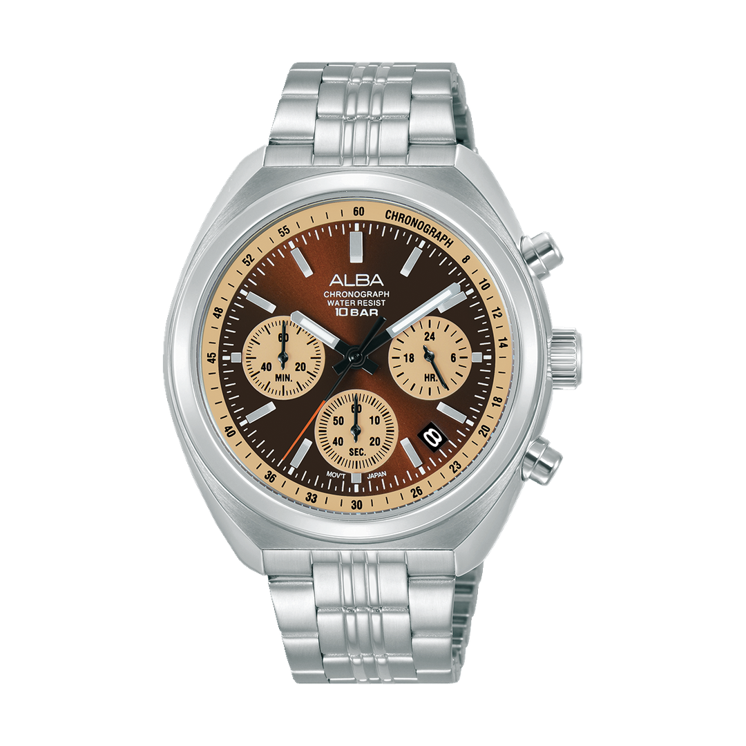 ALBA-AT3K07X1-Man's-Brown-Quartz-10 BAR-Watch