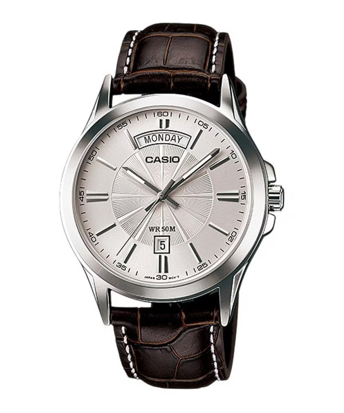 Casio Enticer Black Dial Stainless Steel Resin Strap Analog Watch MTP-845 2AVDF