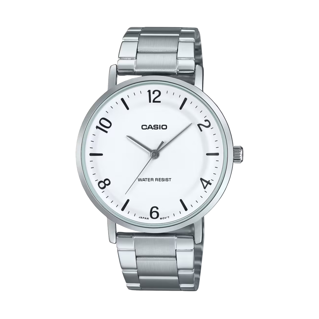 Casio Enticer Quartz White Dial Analog Men's Watch MTP-VT03D-7BDF