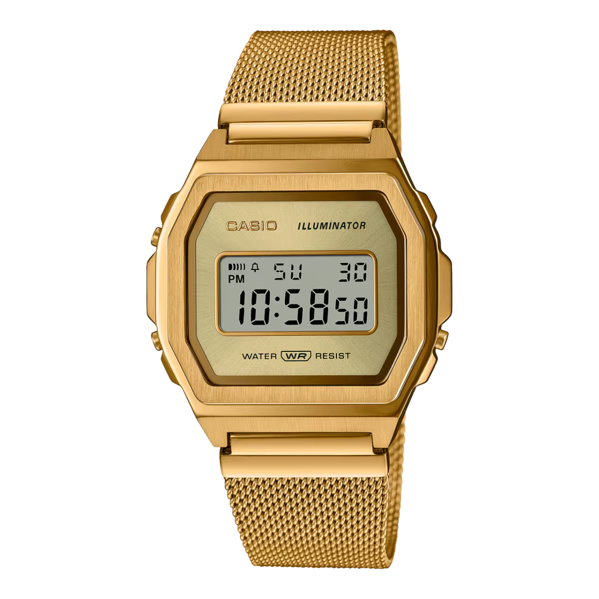 Casio Vintage Quartz Gold Digital Stainless Steel Unisex Watch A1000MG-9EF