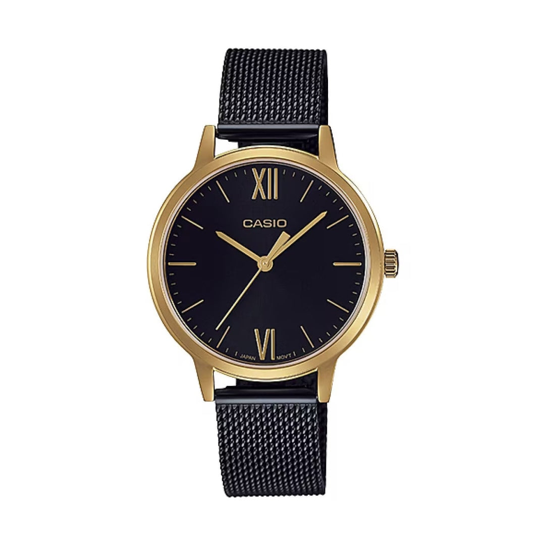 Casio Enticer Ladies Quartz Black Dial Analog Women's Watch LTP-E157MGB-1BDF
