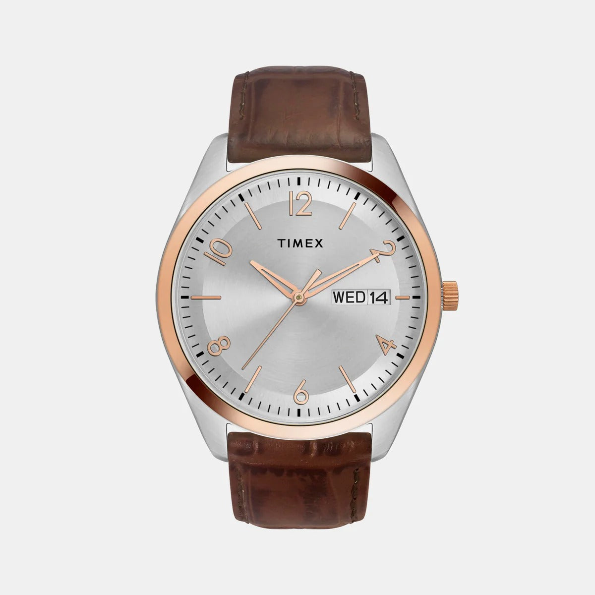 Timex Classics Quartz Silver Dial Analog Leather Men's Watch TWTG10401