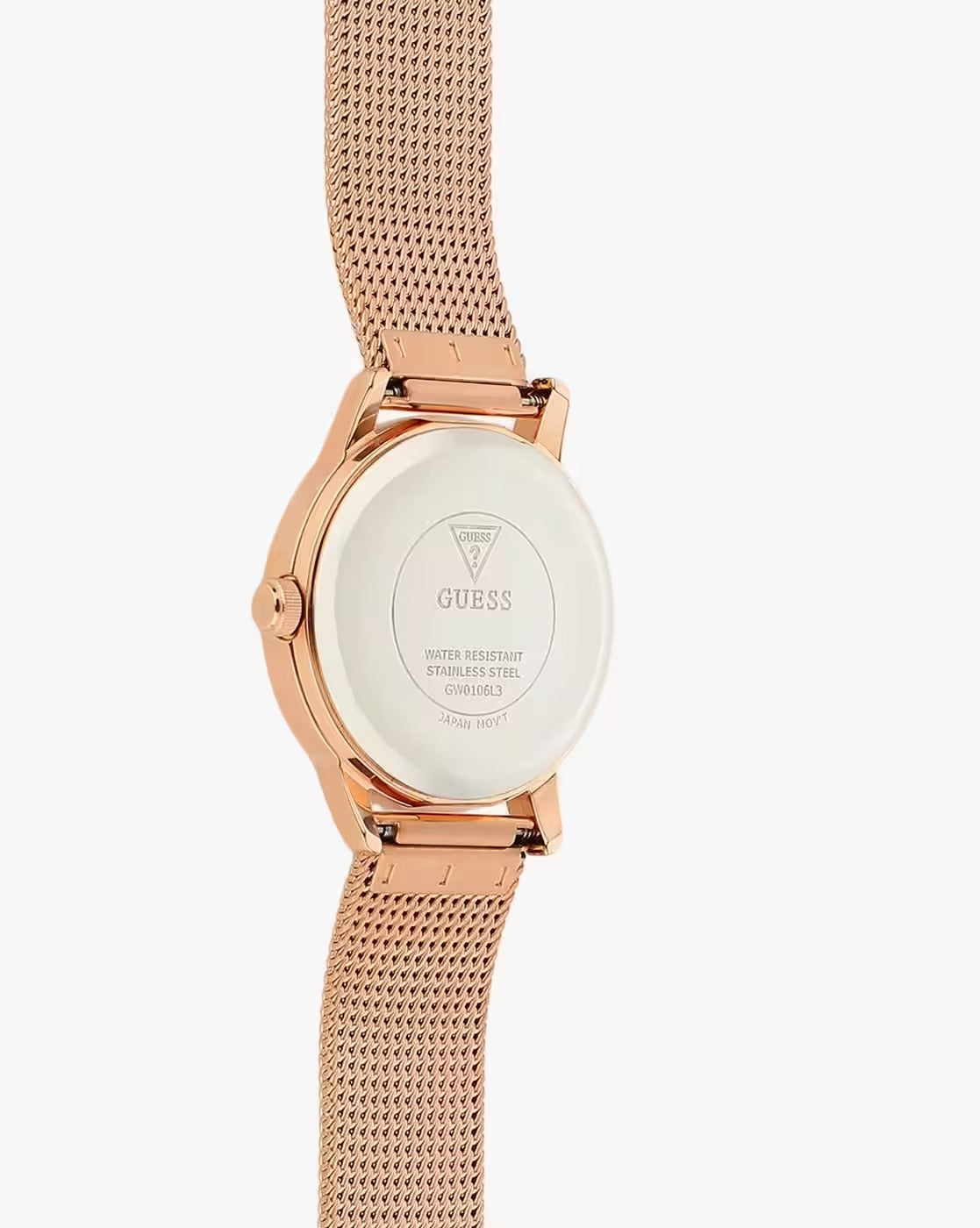GUESS Micro Imprint Rose Gold Dial Women Watch GW0106L3