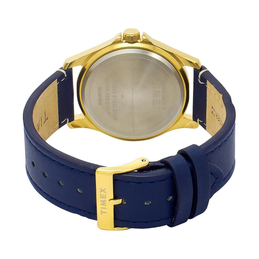 Timex Fashion Quartz Blue Dial Analog Leather Men's Watch TW000X140