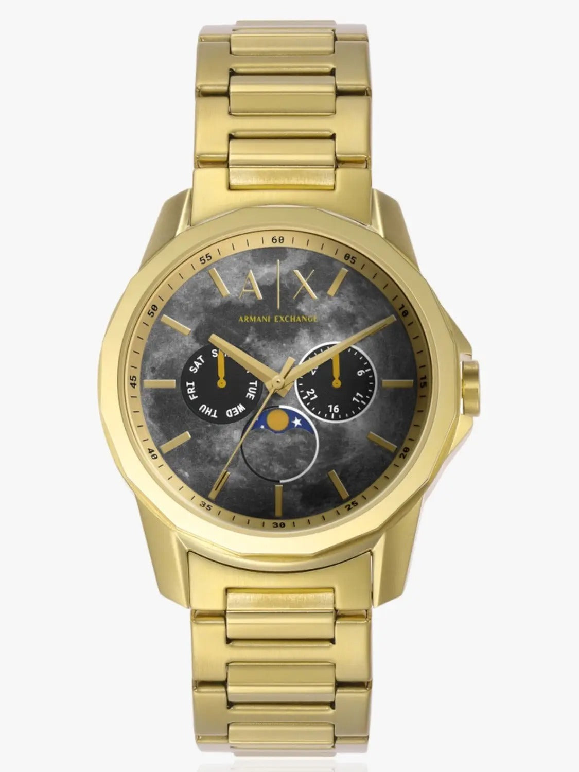 Armani Exchange Moonphase Grey Dial Gold Men's Watch AX1737