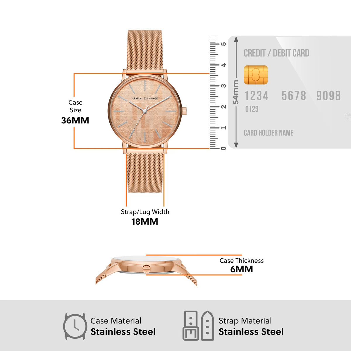 Armani Exchange Rose Gold Mosaic Women's Watch AX5584