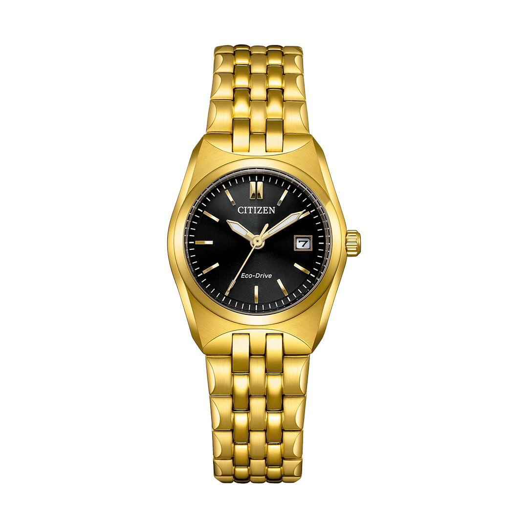 Citizen Corso Women Eco-Drive Black Dial Analog Stainless Steel Watch EW2293-56E