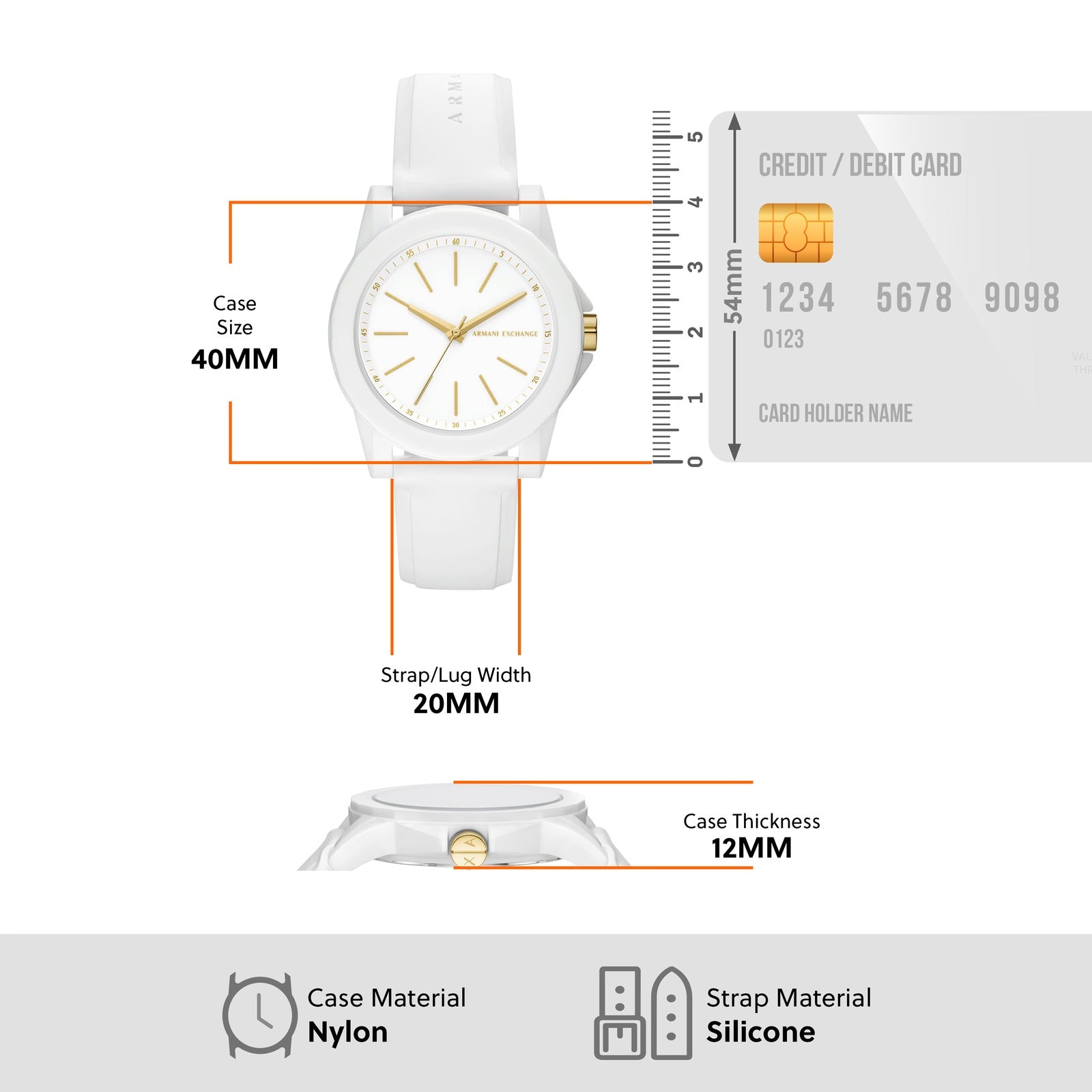 Armani Exchange Lady Banks White Watch & Luggage Tag Set AX7126