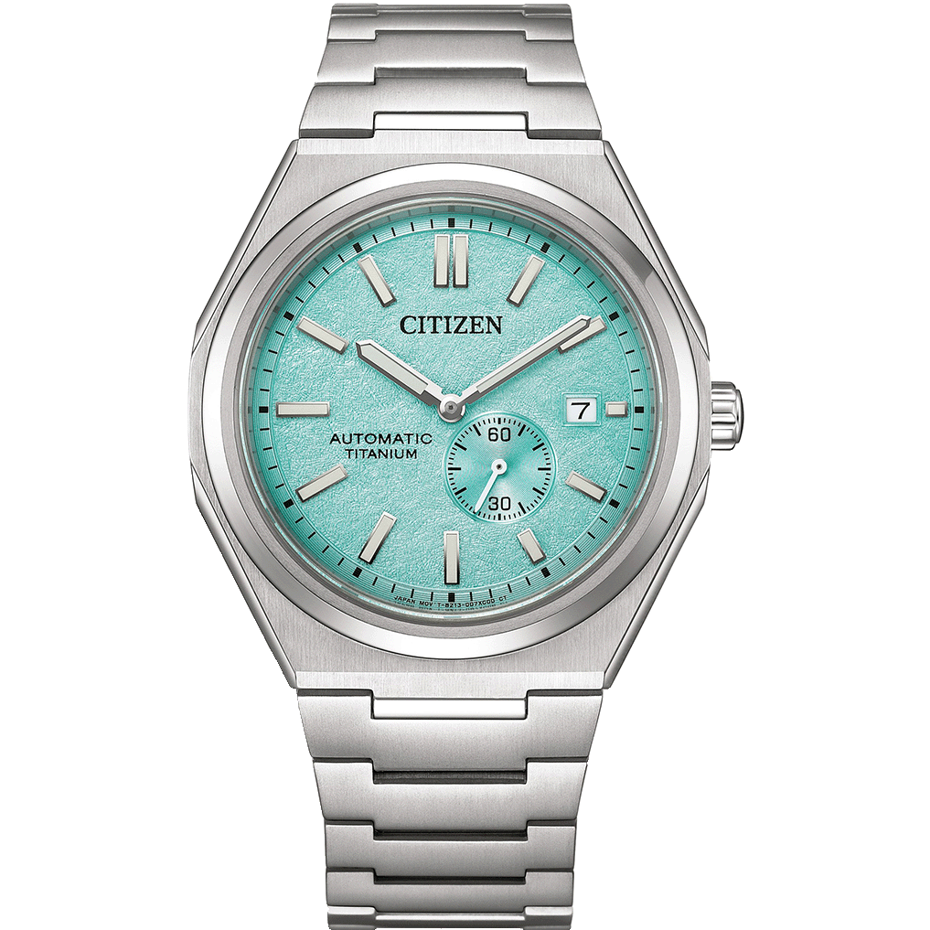Citizen Zenshin Men Automatic Light Blue Dial Analog Stainless Steel Watch NJ0180-80M