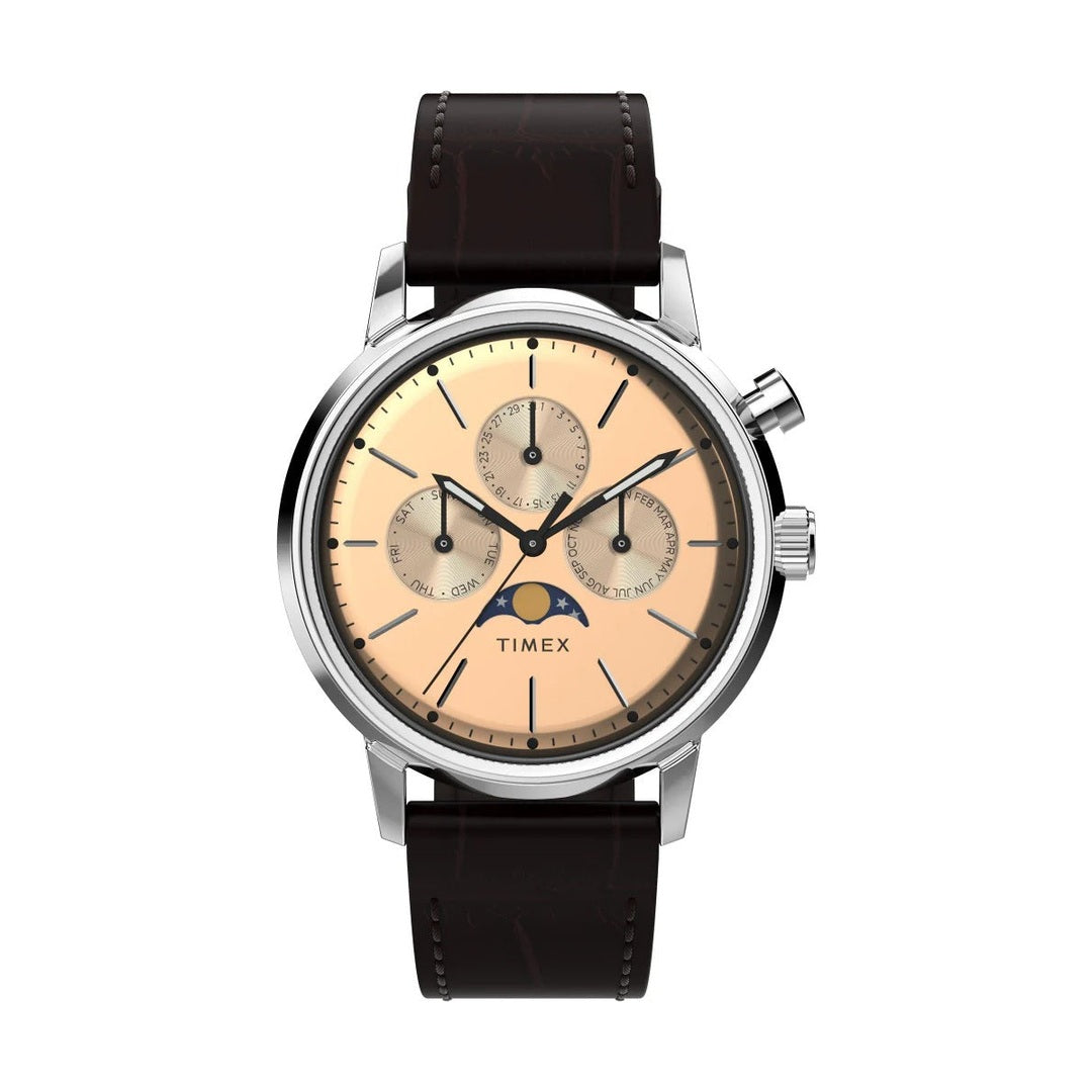 Timex Marlin Rose Gold Dial Multifunction Moon Phase Men's Watch TW2W51100UJ