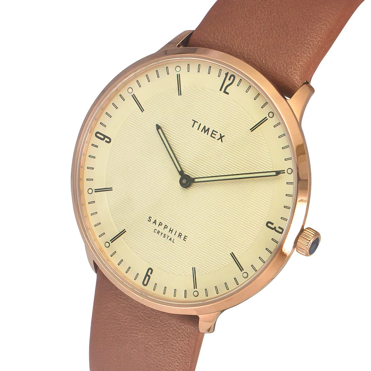 Timex Fashion Beige Dial Round Case 2 Hands Function Men's Watch -TWEG22101
