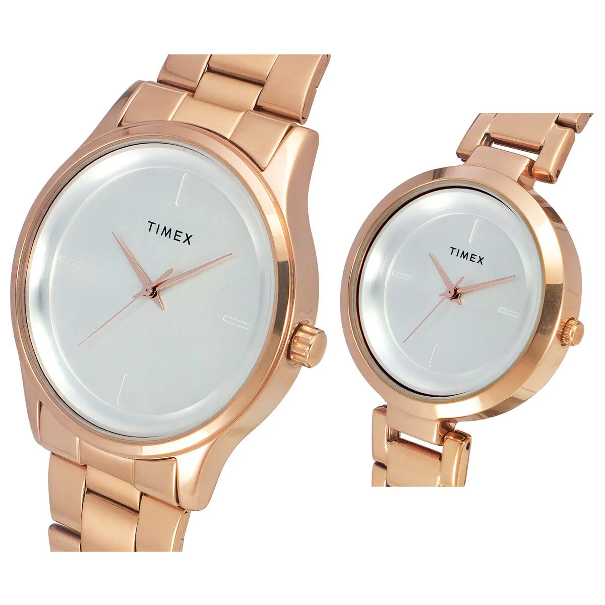 Timex Fashion Quartz Silver Dial Analog Stainless Steel Couple Watch TW00PR294