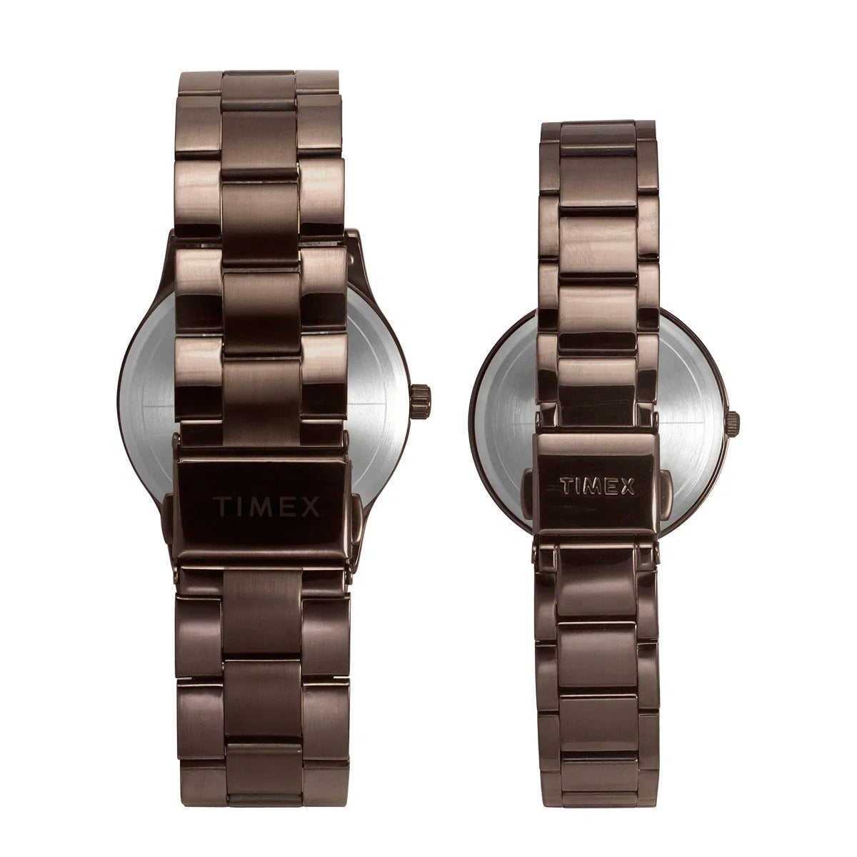 Timex Fashion Quartz Brown Dial Analog Stainless Steel Couple Watch TW00PR295