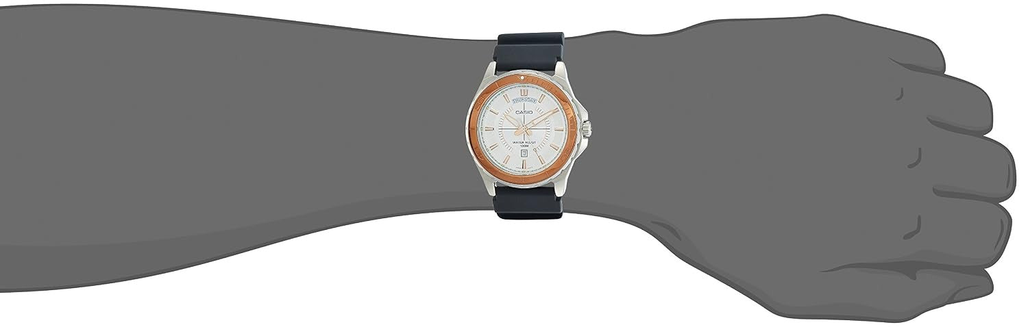 Casio Enticer Analog White Dial Black Resin Strap Men's Watch - MTD-1076-7A4VDF (A888)