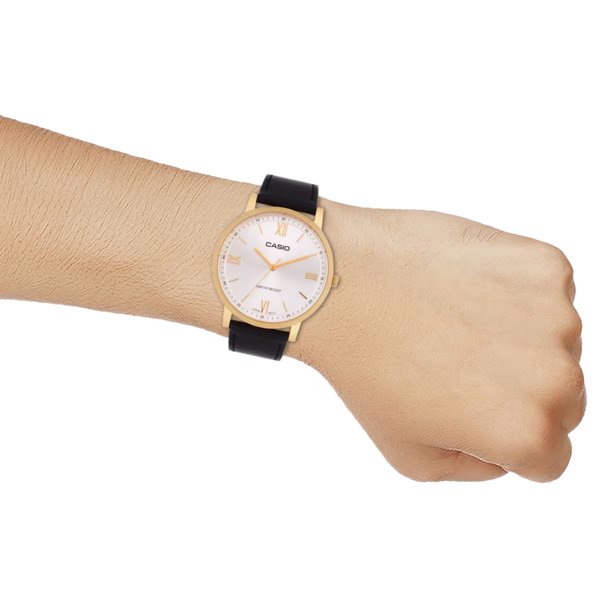 Casio Enticer Analog Silver Dial Leather Men's Watch MTP-SN11GL-7A (A2160)