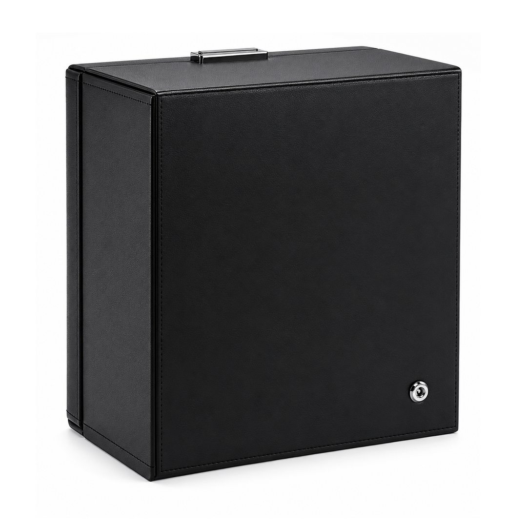 Luxury 6 Slot Watch Winder for Automatic Watches – Silent Japanese Motor with LED Display & Premium Leather Finish – Black
