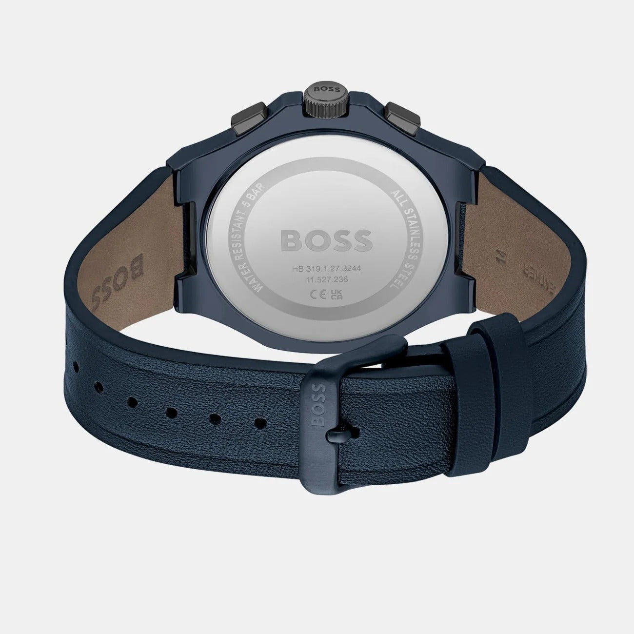 Boss Taper Men's Quartz Black Dial Chronograph Leather Watch 1514086