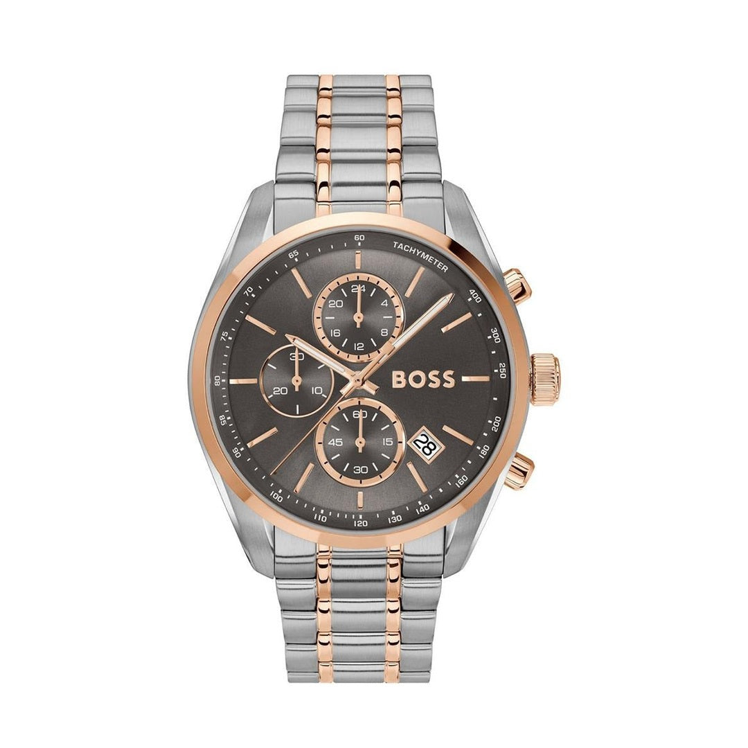 Boss Grand Prix 44 Men's Quartz Gray Dial Chronograph Two-Tone Stainless Steel Watch 1514252