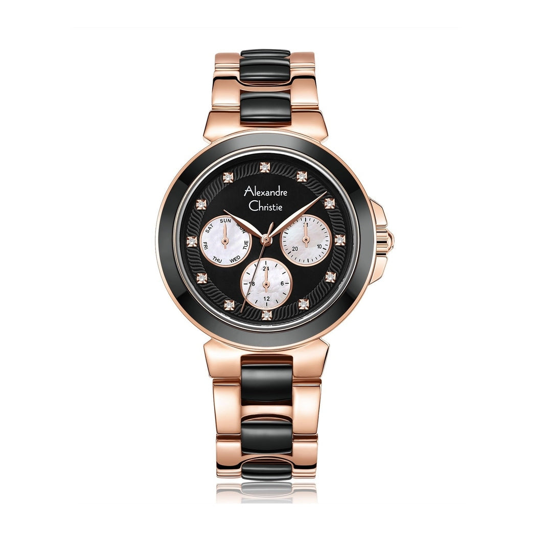 Alexandre Christie,2B02BFBRGBA, Women , Quartz Dial , 36mm,Black
