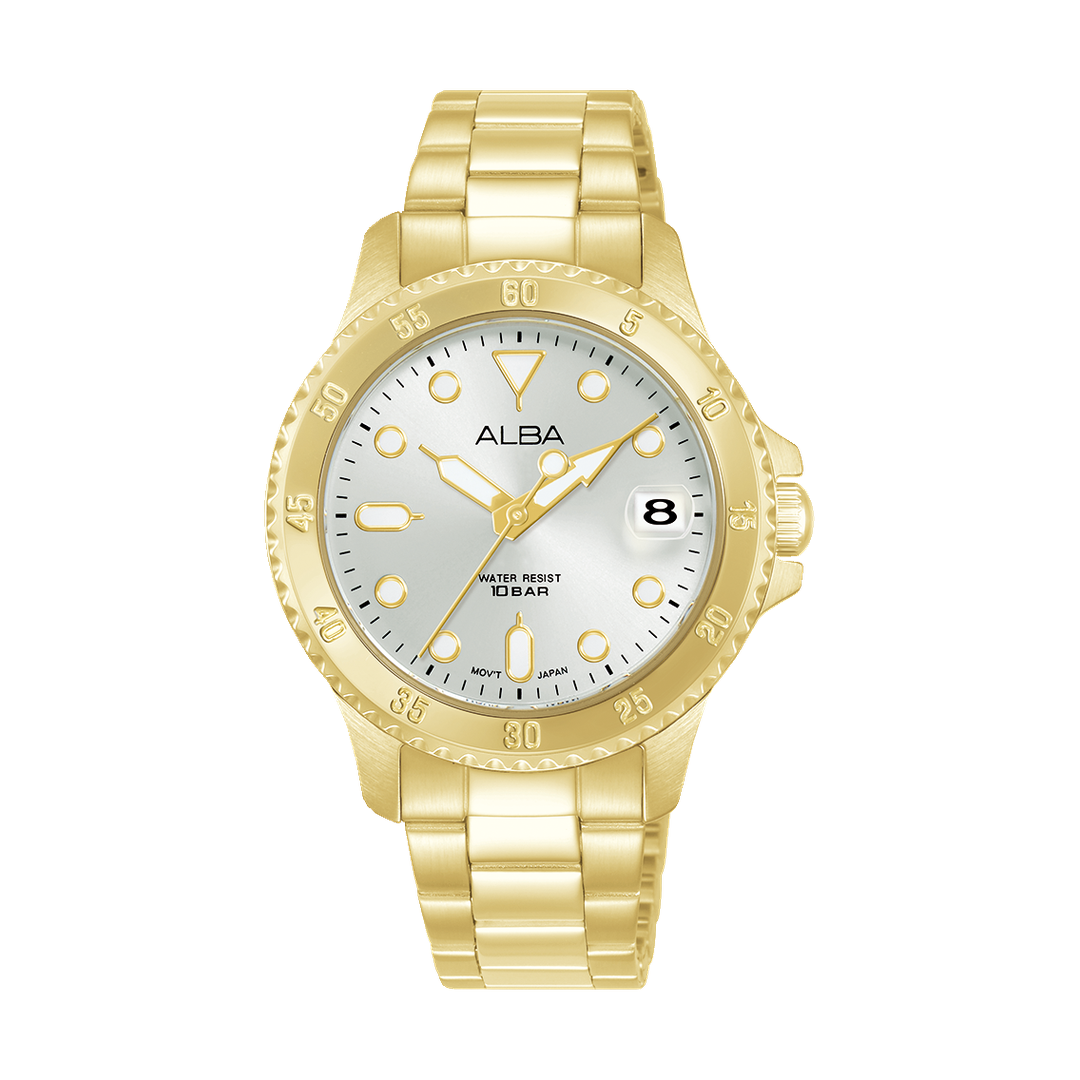 ALBA-AG8Q32X1-Woman's-White-Quartz-10 BAR-Watch