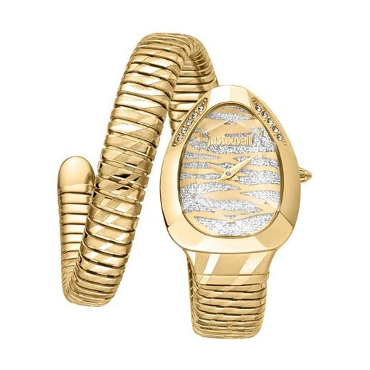Just Cavalli JC1L225M0035 Women Analog Watch | Silver Stainless Steel Strap | Silver Dial | Quartz