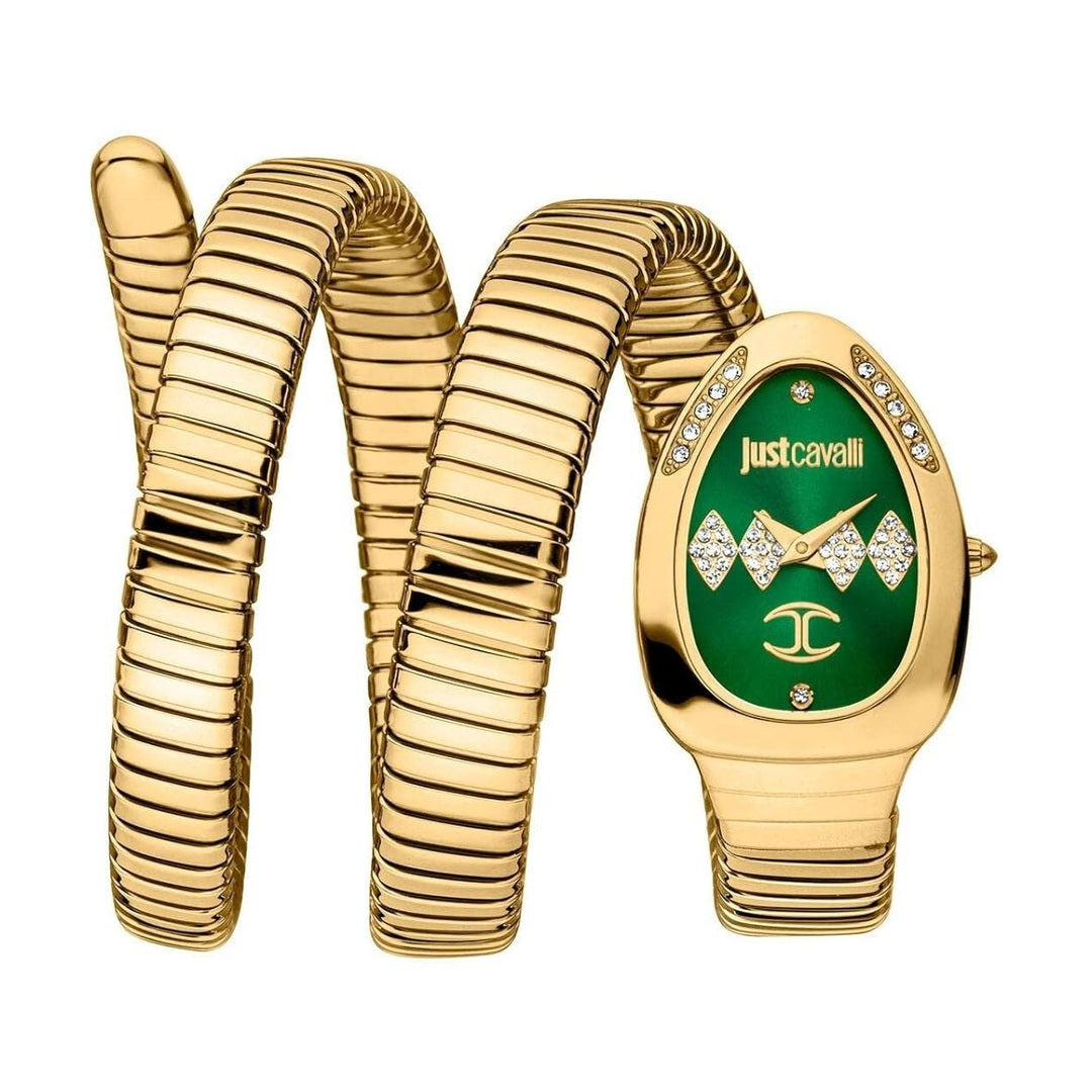 Just Cavalli JC1L230M0045 Women Analog Watch | Gold Stainless Steel Strap | Gold Dial | Quartz