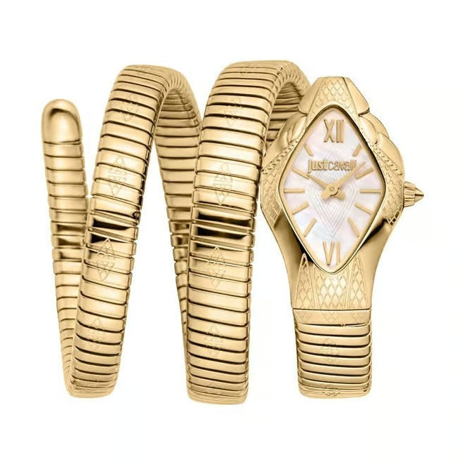 Just Cavalli JC1L307M0025 Women Analog Watch | Silver Stainless Steel Strap | White Dial | Quartz