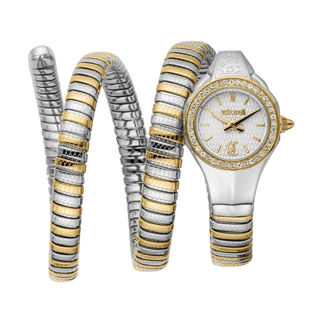 Just Cavalli JC1L355M0055 Women Analog Watch | Gold Stainless Steel Strap | Champagne Dial | Quartz