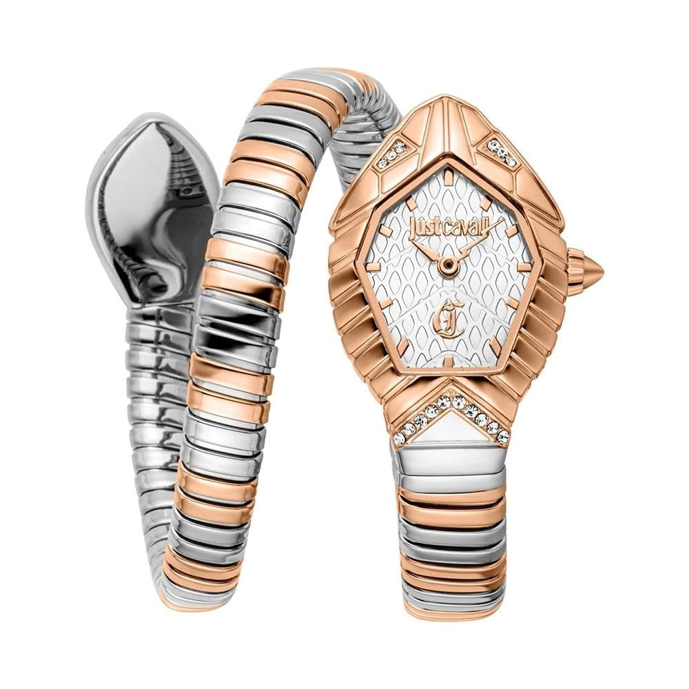 Just Cavalli JC1L356M0065 Women Analog Watch | Gold Stainless Steel Strap | Black Dial | Quartz