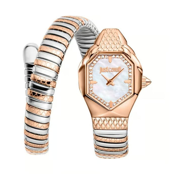 Just Cavalli JC1L369M0075 Women Analog Watch | Gold Stainless Steel Strap | Black Dial | Quartz