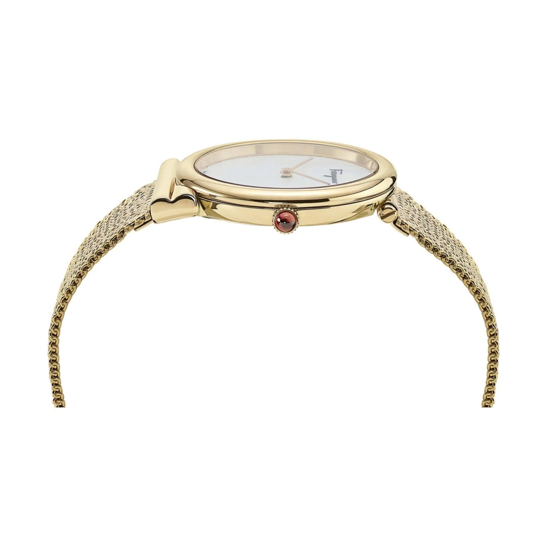 Salvatore Ferragamo Gancini Women's Quartz White Dial Analog Stainless Steel Watch SFIY00719