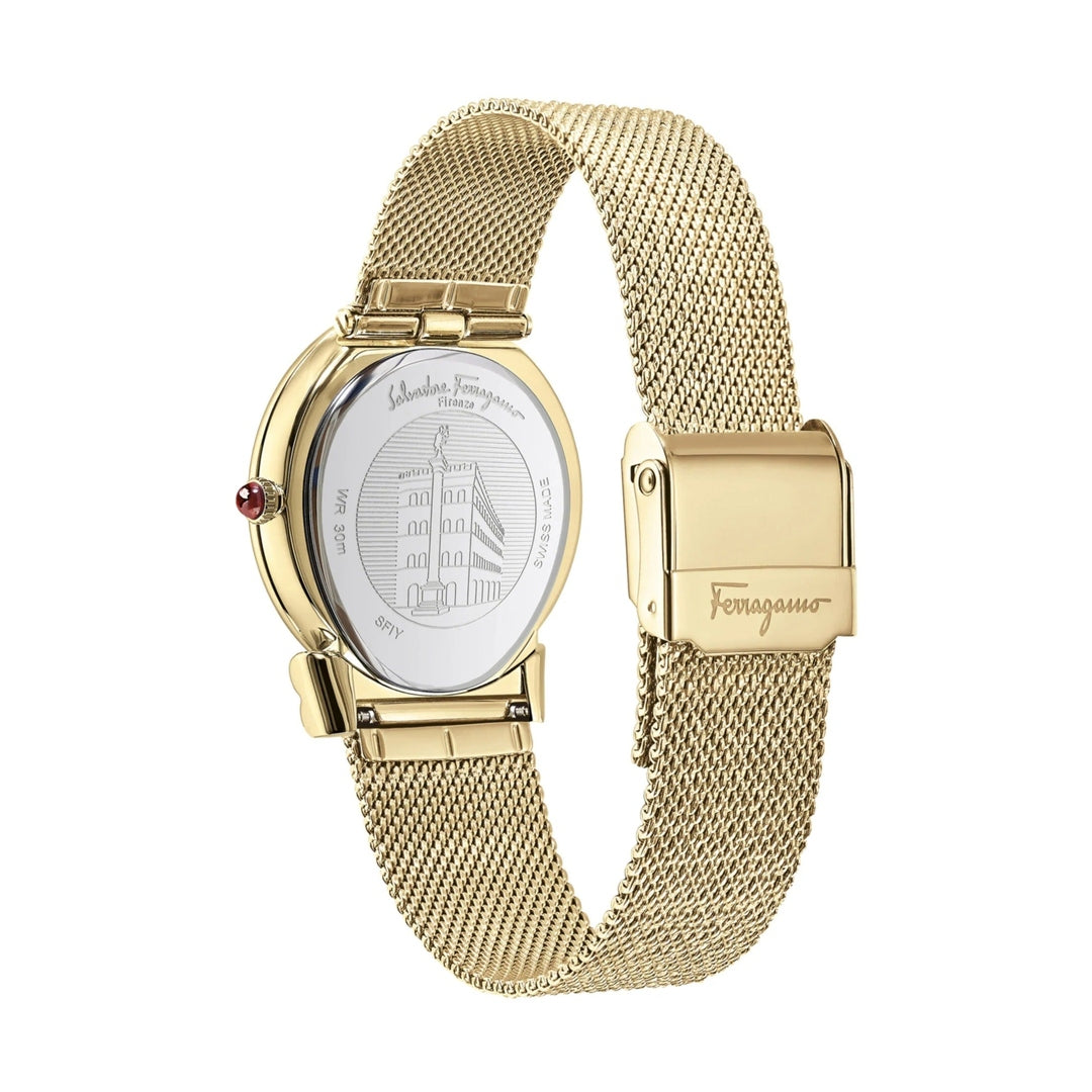 Salvatore Ferragamo Gancini Women's Quartz White Dial Analog Stainless Steel Watch SFIY00719
