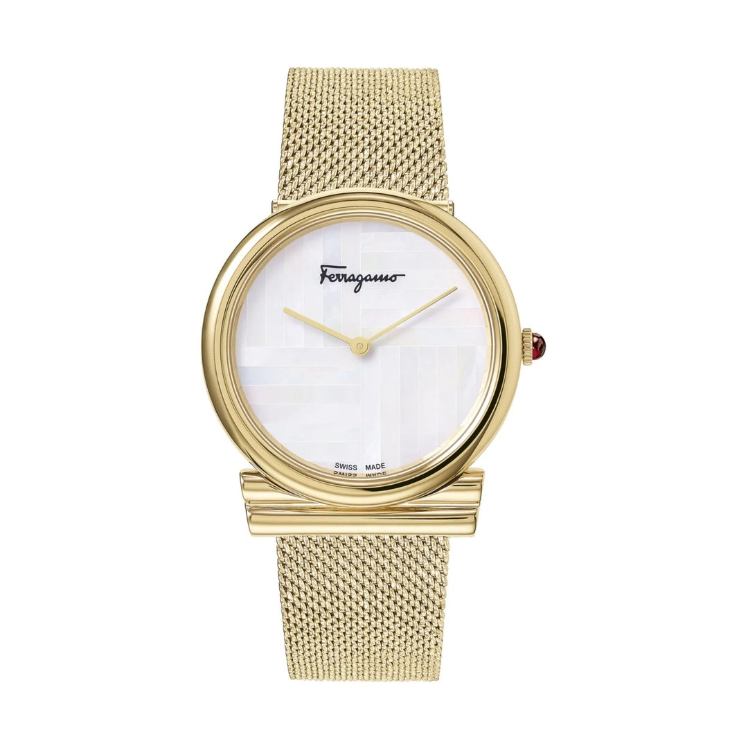 Salvatore Ferragamo Gancini Women's Quartz White Dial Analog Stainless Steel Watch SFIY00719