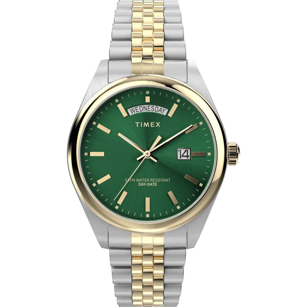 Timex Legacy Green Dial Analog Day-Date Men's Watch TW2W42800UJ