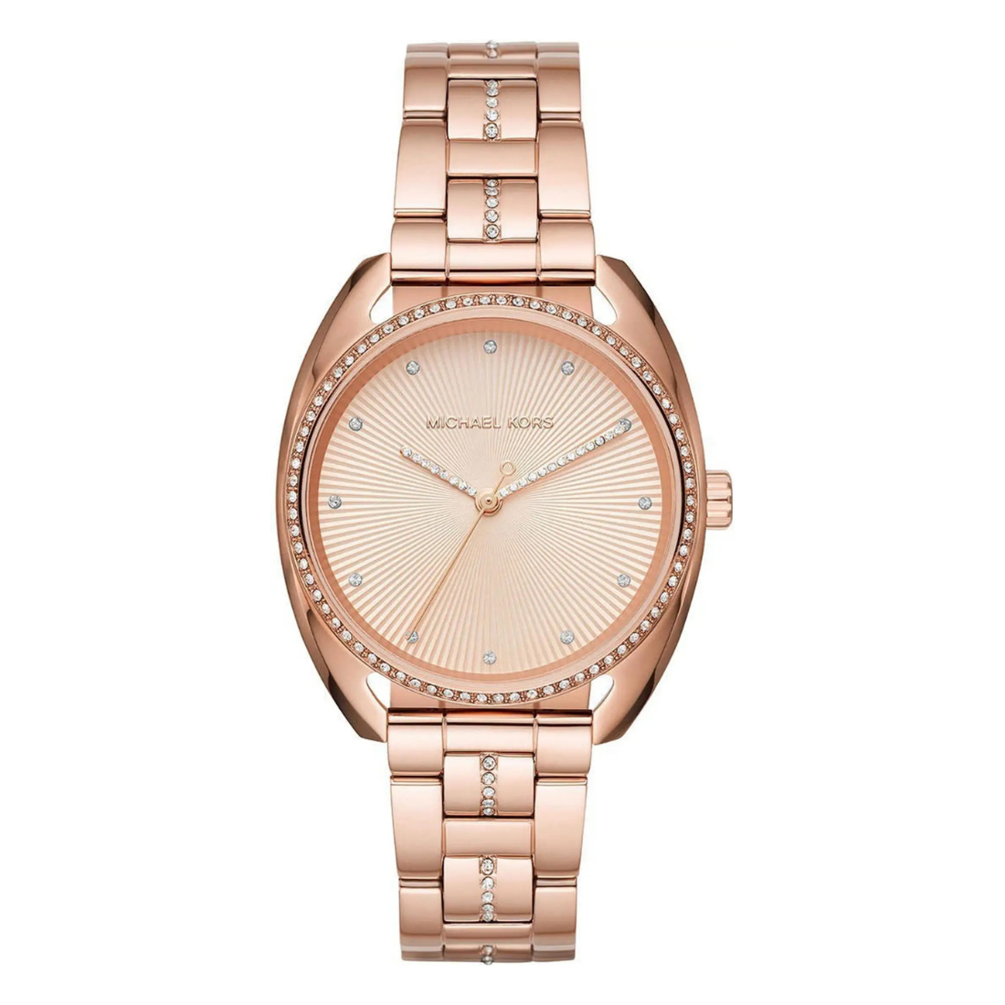 Michael Kors Libby Quartz Rose Gold Dial Crystallised Steel Bracelet Women's Watch - MK3677