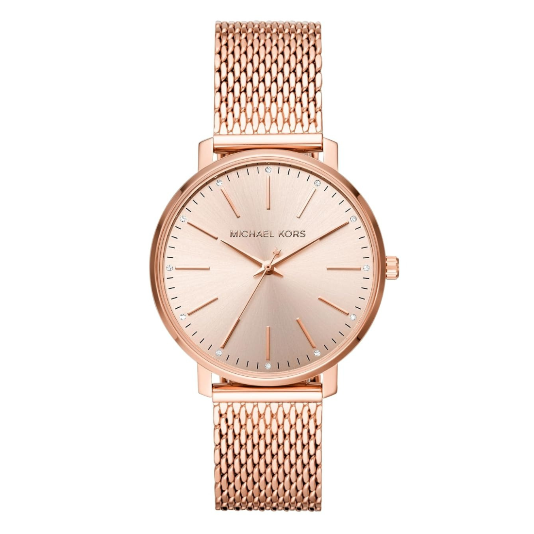 Michael Kors Pyper Quartz Rose Gold Dial Mesh Bracelet Women's Watch - MK4340