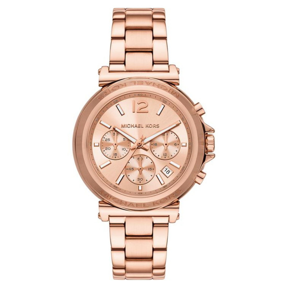 Michael Kors Maren Quartz Chronograph Rose Gold Dial Steel Bracelet Women's Watch -MK7494
