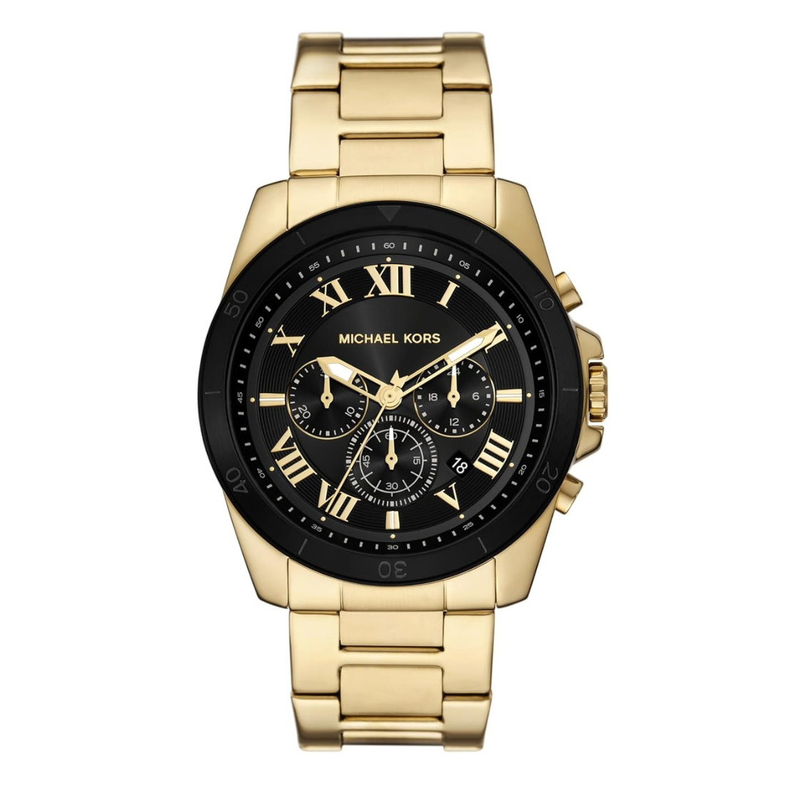 Michael Kors Alek Quartz Chronograph Black Dial Gold-Tone Bracelet Men's Watch - MK9184