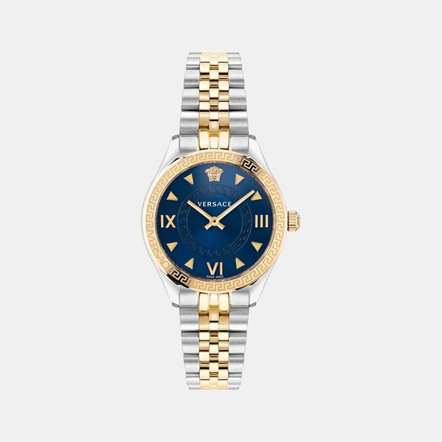 Versace Hellenyium Women's Quartz Blue Dial Analog Two-Tone Stainless Steel Watch VE2S00522