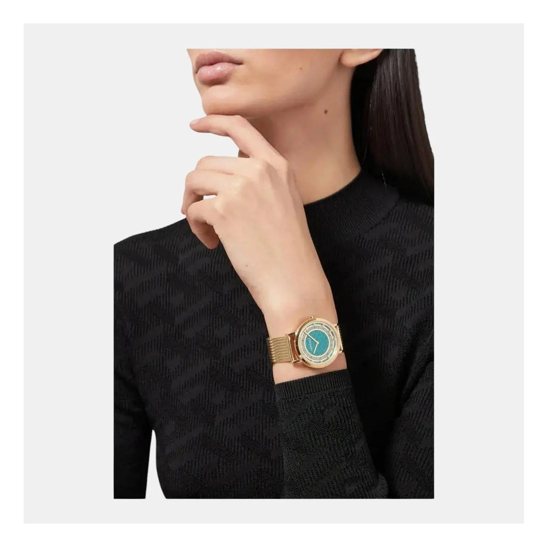 Versace Women Quartz Green Dial Analog Stainless Steel Watch VE3M00622