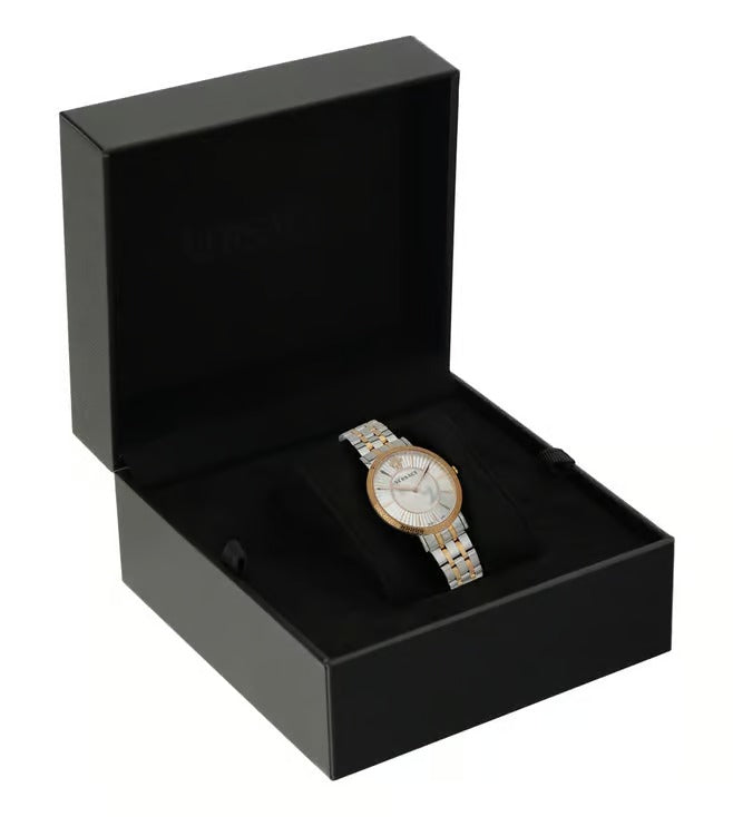 Versace V-Eternal Lady Silver Dual Tone Round Dial Analog Women Watch - VEJL01024