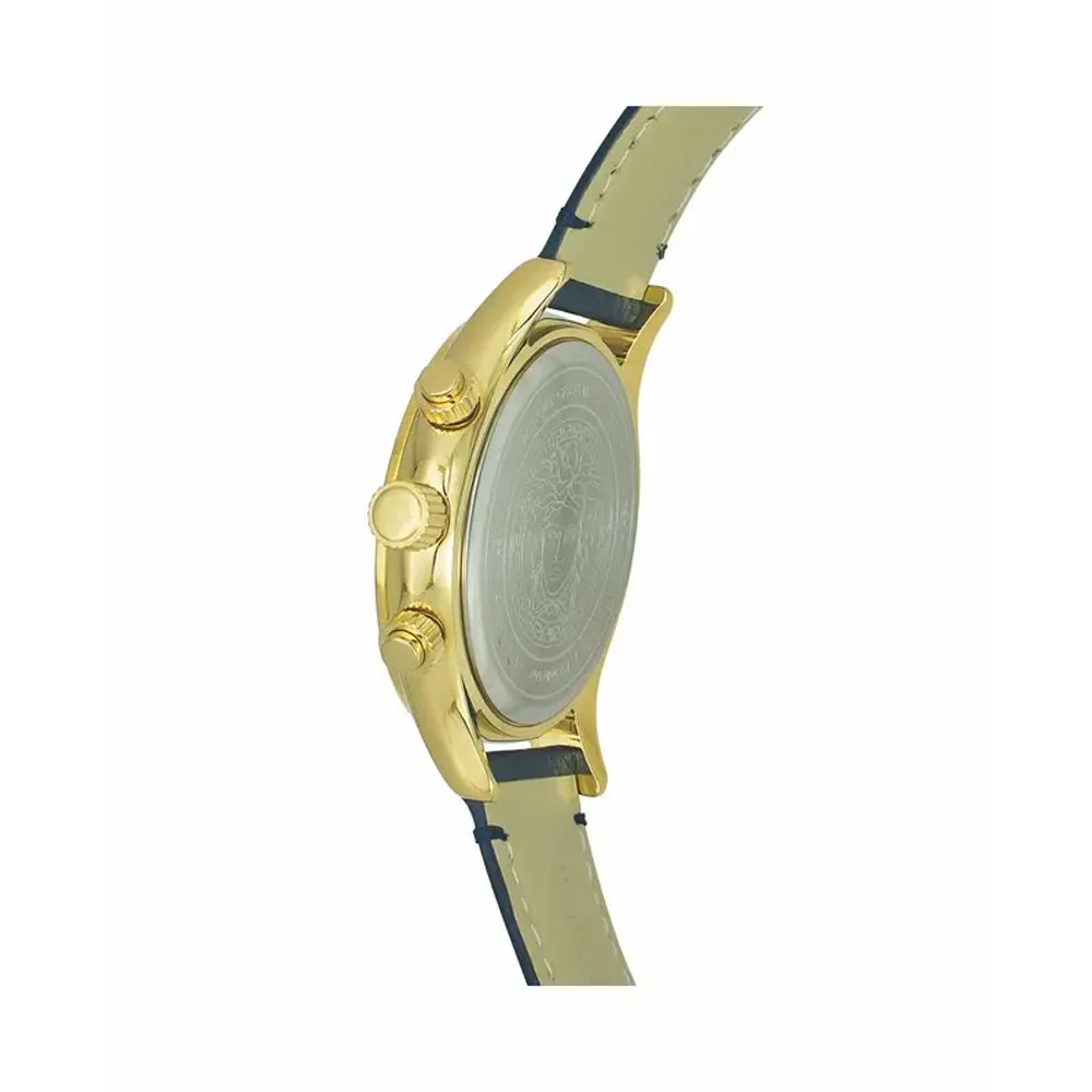 Versace Men's Quartz Blue Dial Analog Blue Leather Watch VEV700319