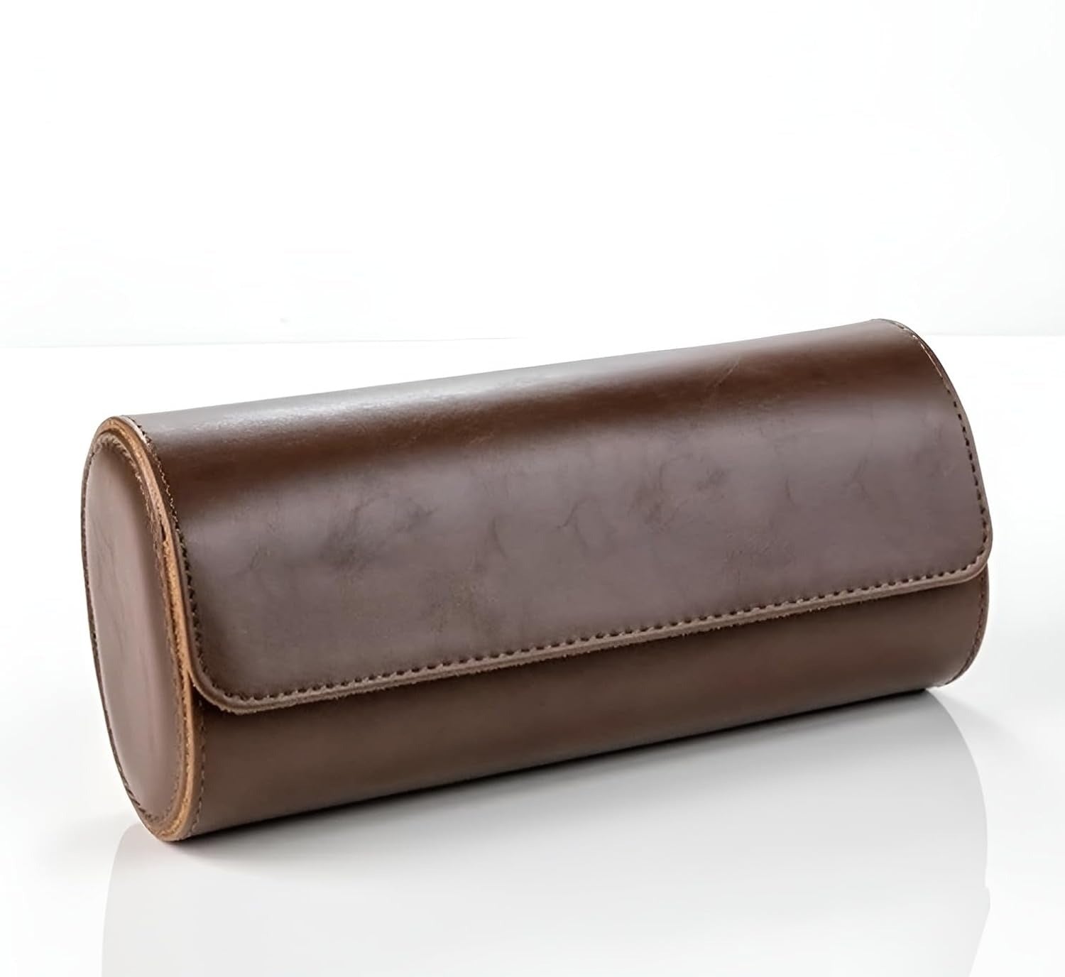 Luxury 3 Slot Leather Watch Roll Case – Premium Travel Watch Organizer for Men & Women – Brown