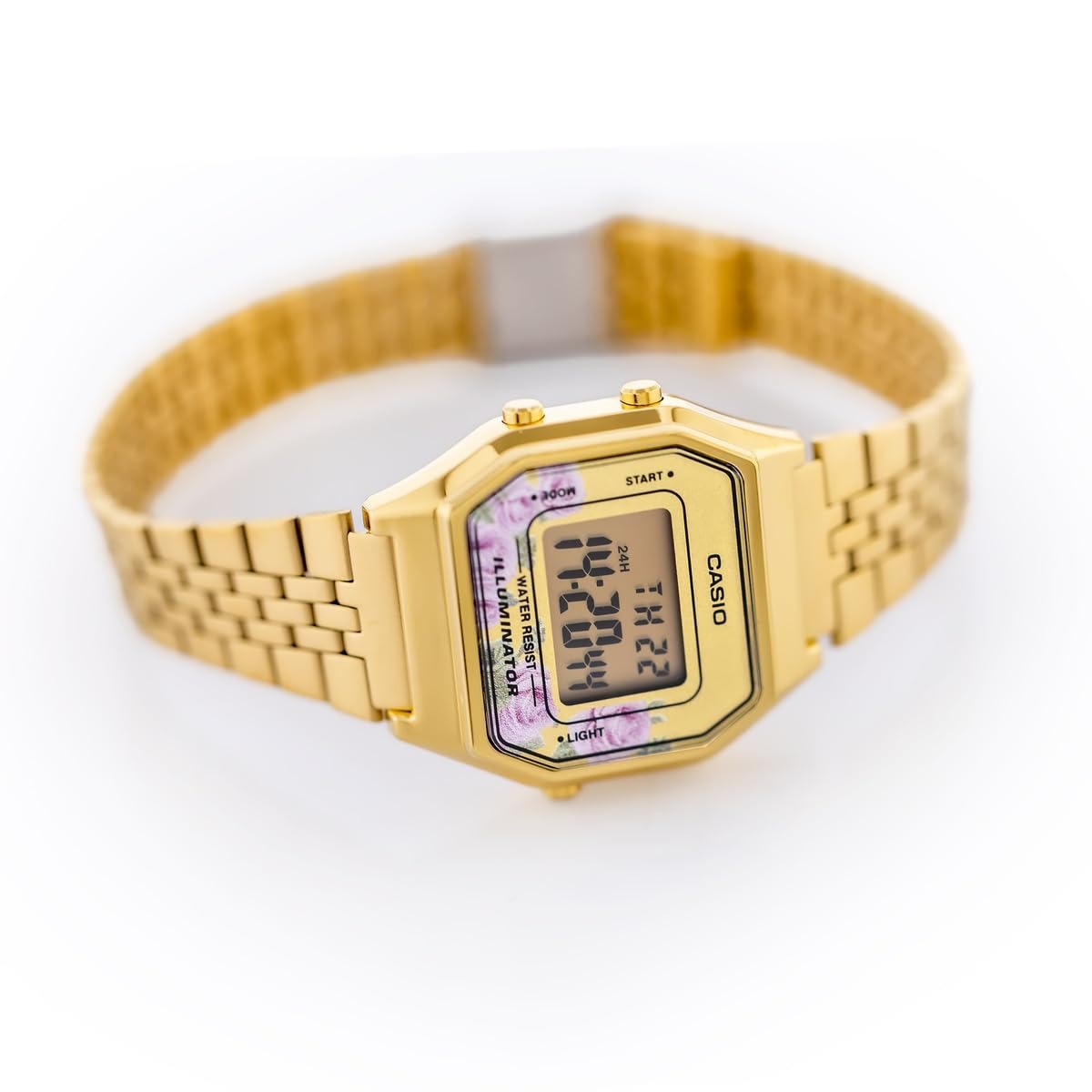 Casio Vintage Quartz Gold Octagonal Digital Women's Watch LA680WGA-4CDF [D206]