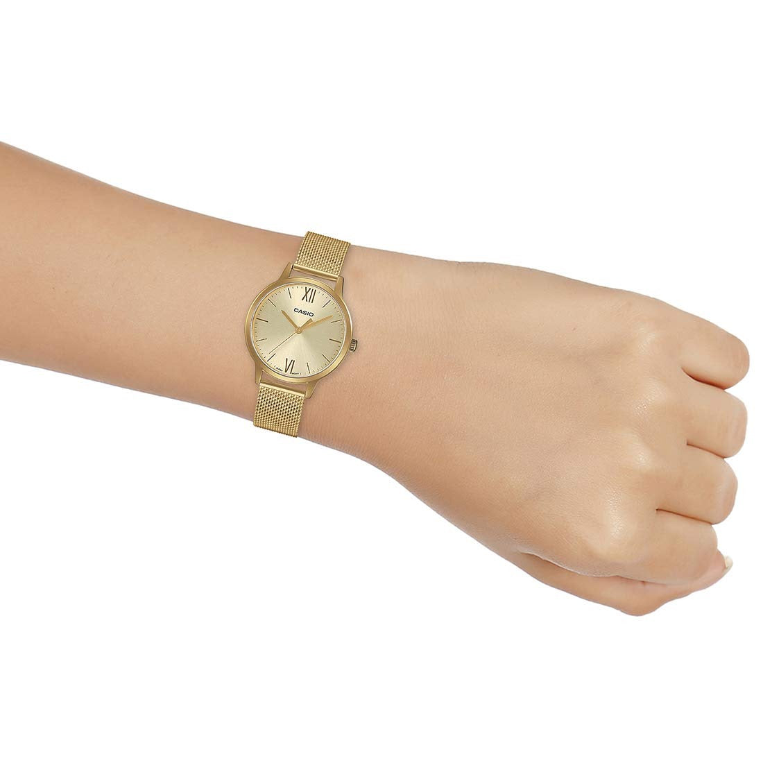 Casio Enticer Ladies Quartz Gold Dial Analog Women's Watch LTP-E157MG-9ADF