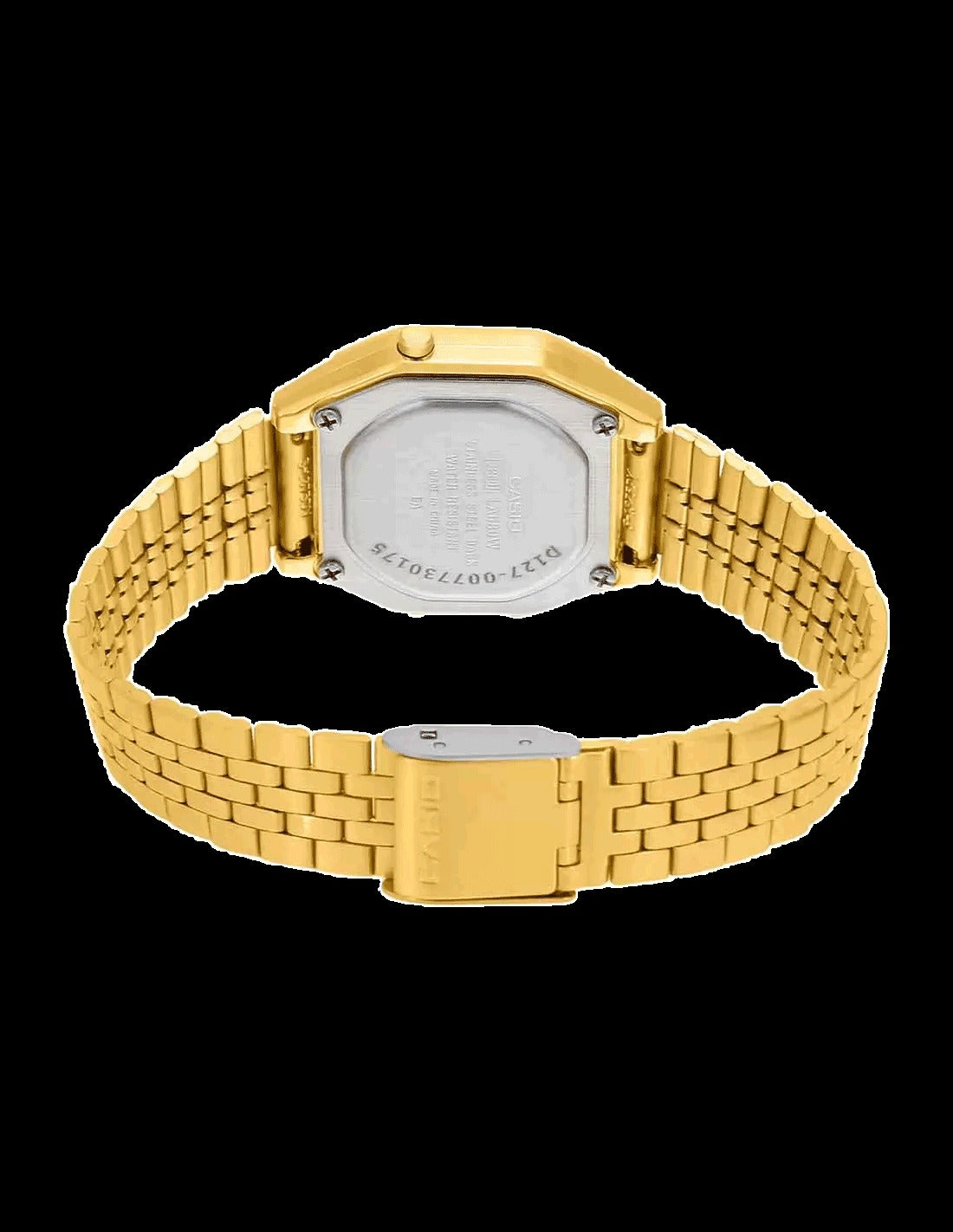 Casio Vintage Quartz Black Dial Gold Octagonal Digital Women's Watch LA680WGA-9BDF [D127]